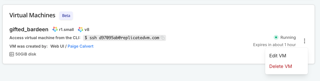 Dot menu with edit and delete options